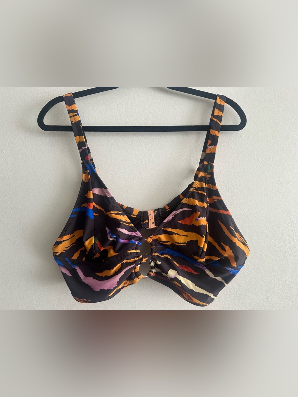 Multicolor Tiger-Stripe Bikini Top